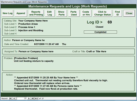 KeepTrak Maintenance Logs